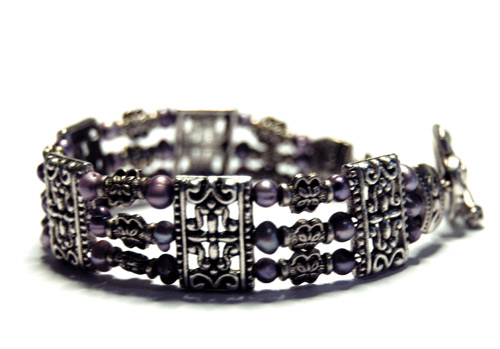 Joyfull lilac armband 3-radigt