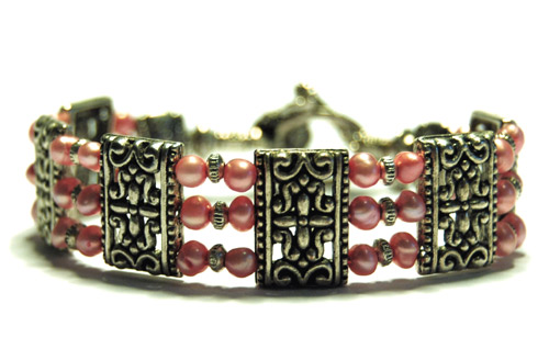 Joyfull pink 3-radigt armband